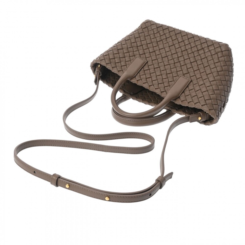 BOTTEGA VENETA Intrecciato Cabamini Taupe Gray Lambskin Handbag - Picture 3 of 9